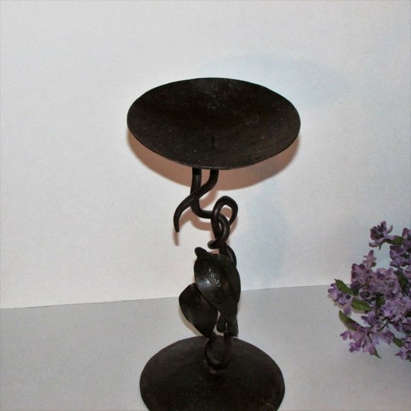 Pillar Candle Holder Rustic Fall Autumn Decor 12" Tall Metal Leaves Cottagecore - Picture 9 of 12